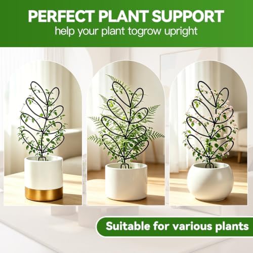3 Pack 12 Inch Trellis for Climbing Plants Indoor, Rustproof Metal Trellis
