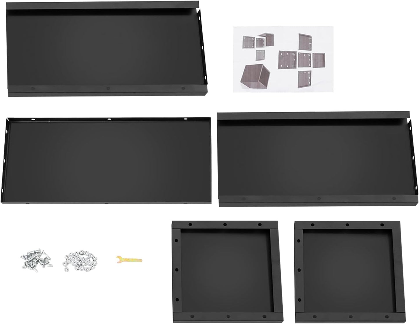 25" L x12 W x12 H Metal Flower Boxes Planter Boxes Outdoor Raised Garden Bed Indoor Outdoor Planting Bed Black Rectangle Planter Box for Patios Lawn Yard Decor Storage