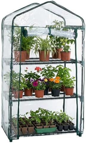 Pure Garden 3 Tier Mini Greenhouse, 27.5x19x50-Inch