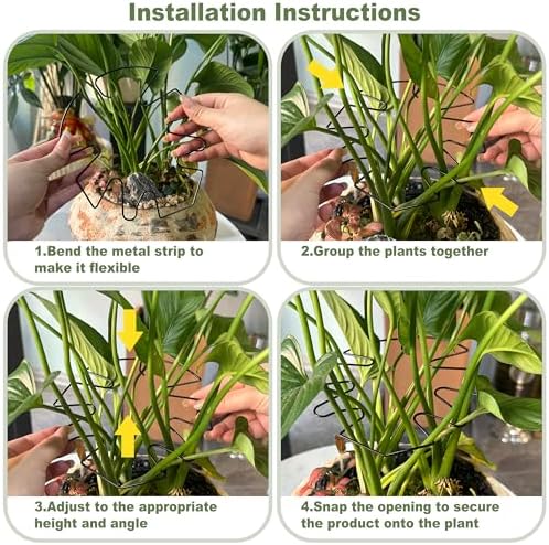 5PCS Monstera Plant Stem Support, 7.3 * 6.5 in Adjustable Stake with Leaf Holders for Indoor Plants, Unique Plant Support Kit for Climbing Plants Outdoor (Monstera)