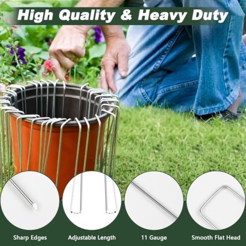 Landscape Staples 6 Inch 500 Pack, Galvanized Garden Stakes