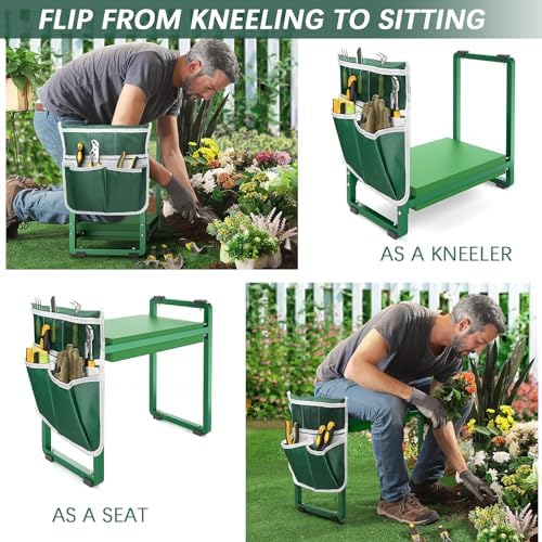 Garden Kneeler and Seat, 10.2" Wider Heavy Duty Thick for Kneeling and Seat