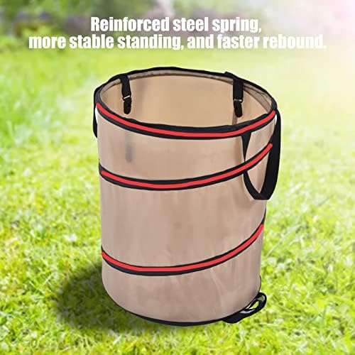 Collapsible Leaf Trash Can 37.8L Capacity Handle Locking Mechanism Outdoor Yard Garden Campsite Debris Bin 90% Cleanup Foldable Storage for Lawn Cleanup Leaf Collection