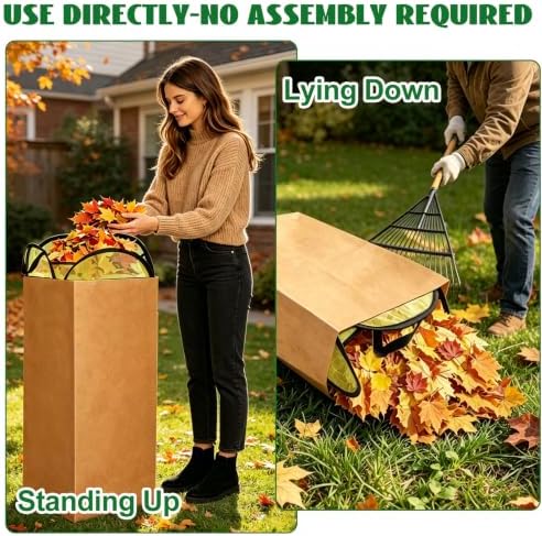 1 Pack Leaf Bag Holder, Pop Up Leaf Bag Chute for Easy Leaves Collecting