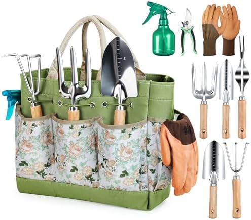 Heavy Duty Gardening Tools with Handbag, Gardening Gifts for Women