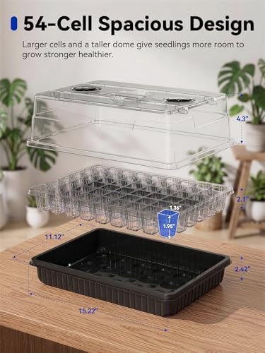 GLOWRIUM Seed Starter Tray with Grow Lights, 162-Cell Plant Germination