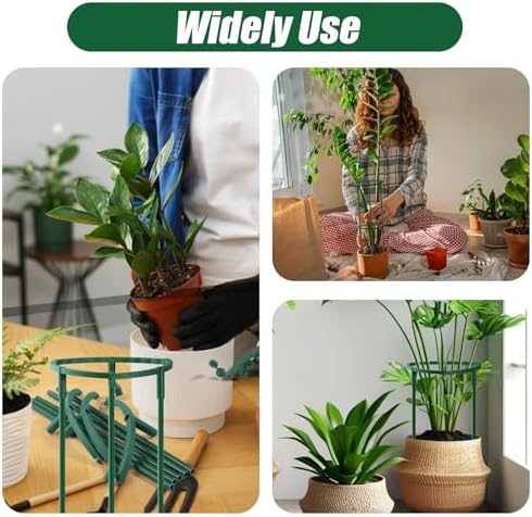 Uzoli 12 Pack Plant Support Stakes Sets - Versatile Plant Cages, Stackable 3 Tier Garden Flower Support，Plant Stakes for Indoor Outdoor Plants Tomato, Peony, Monstera, Hydrangea, Climbing Plants