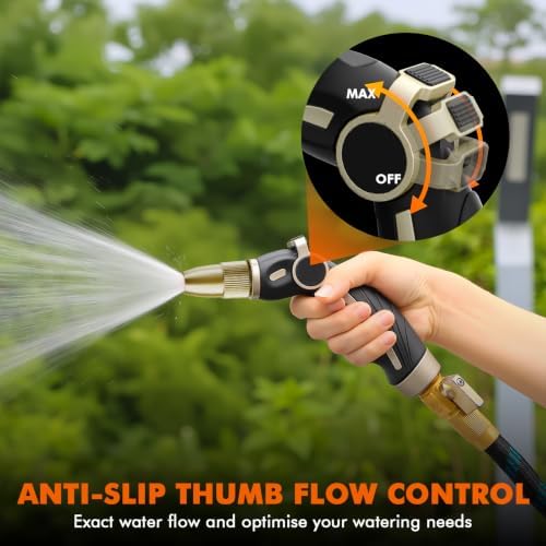 RESTMO Garden Hose Nozzle, Heavy Duty Water Hose Sprayer Nozzle, Black
