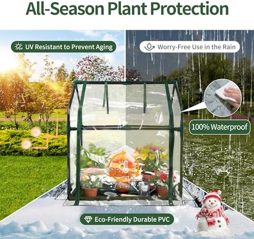 Mini Greenhouse 36"×18"×33" Small Greenhouse Seed Starting Waterproof Floor Mat Portable Greenhouse Patio Balcony and Garage Indoor & Outdoor