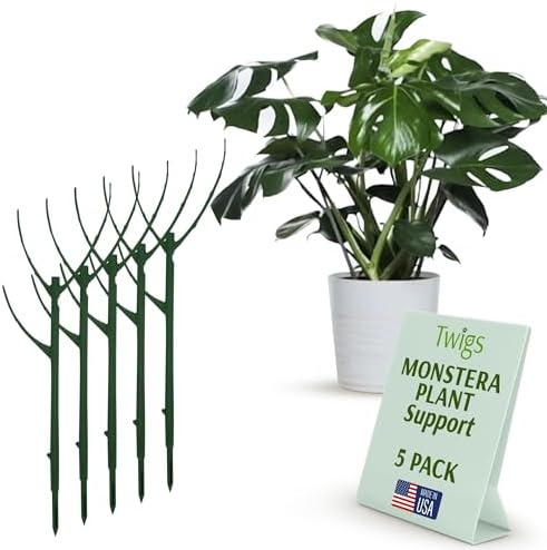 Stackable Monstera Plant Support Stakes, Monstera Dark Green, 5-Pack, 17" L