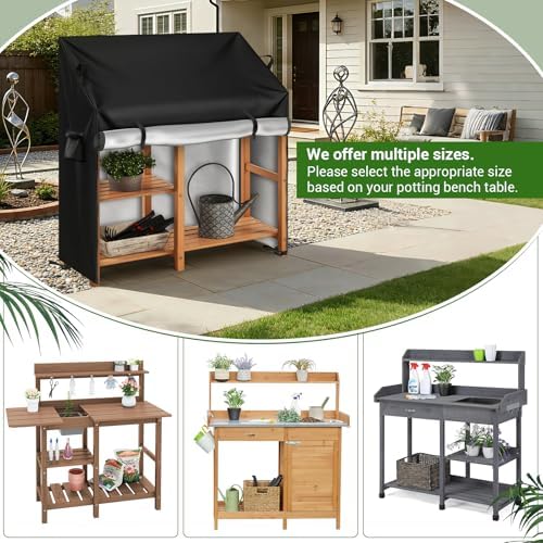 Kasla Outdoor Potting Bench Cover, 46" L×20" W×36/58" H