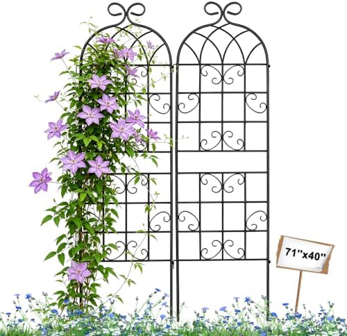 YOBAZAN Metal Garden Trellis 71"x40", Plant Support Trellis