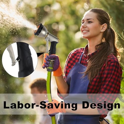 Garden Hose Nozzles,9 Spray Patterns Heavy Duty Metal Hose Sprayer Nozzle
