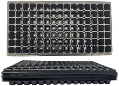 105 Cell Seedling Plastic Nursery Trays, 10 Pack, Thick Durable Germination Plug Trays, 1050 Cells Reusable Plant Propagation