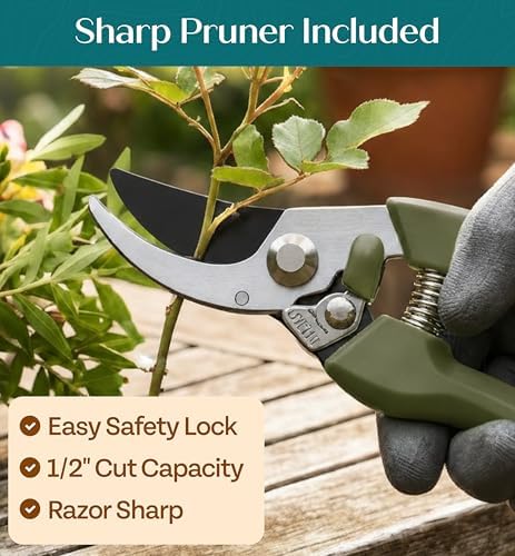 Heavy Duty Gardening Tools - Gardening Gifts for Women, Men, Mom, Dad - Durable, Ergonomic Garden Tools Set (Floral)
