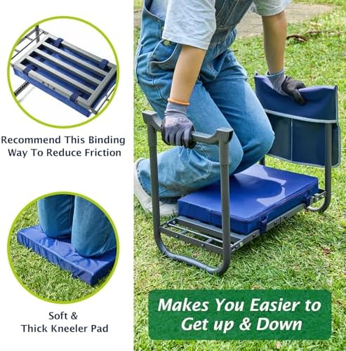 ikkle Heavy Duty Garden Kneeler and Seat, 838LB+ Capacity