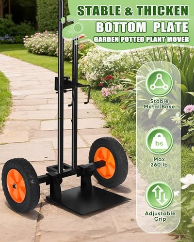 Plant Caddy with Wheels, 260LBS Capacity Rolling Plant Dolly Pot Mover