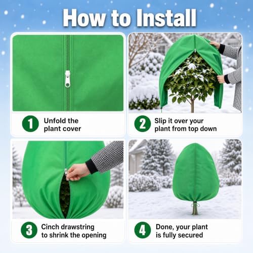 Plant Frost Cover 71x63 2Pk Zipper Green