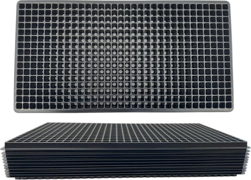 512 Cell Seedling Plastic Nursery Trays, 10 Pack, Thick Durable Germination Plug Trays, 5120 Cells Reusable Plant Propagation