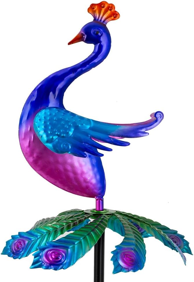 Wind Spinners Outdoor, Peacock Wind Sculptures & Spinner, Garden Windmill for Yard, Garden, Patio, Lawn Decor