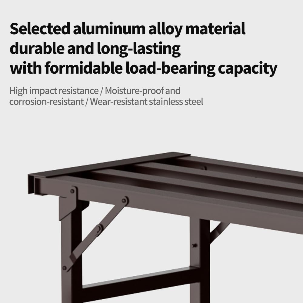 Metal Plant Stand - Rust-Proof Aluminum Flower Pot Stand for Indoor & Outdoor Use, Adjustable Height, Spacious & Sturdy