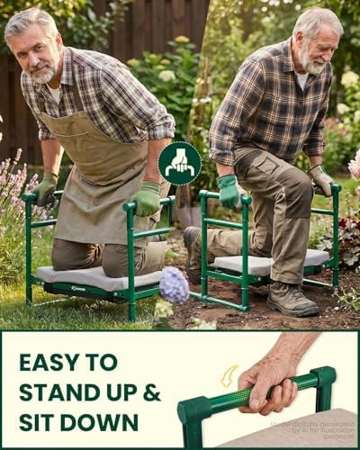 Saker 2026 Upgraded Garden Kneeler and Seat with 500LB Frame & Soft Pad