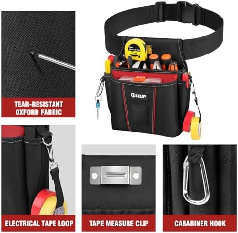 Tool Belt for Men, 10 Pockets Magnetic Tool Pouch Heavy Duty Toolbelt