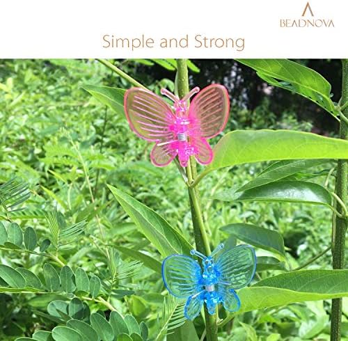 BEADNOVA Orchid Clips 30Pcs Butterfly Plant Clips Orchid Support Clips Vine Clips Plant Clips for Support Flower Orchid Vine (Mix Color, 30PCS)