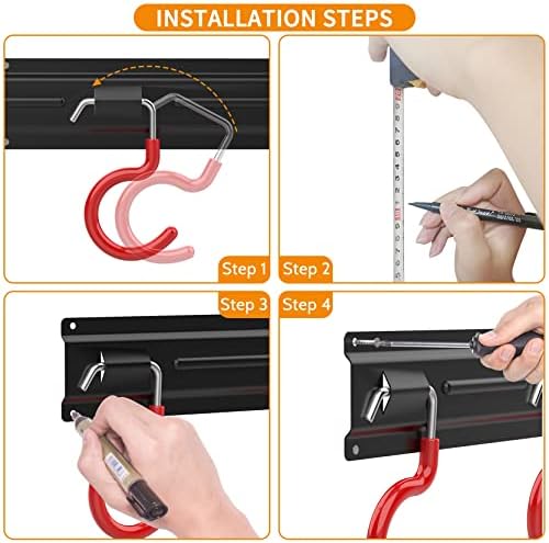 WALMANN All Metal 64 inch Wall Mount Garden Tool Organizer for Garage