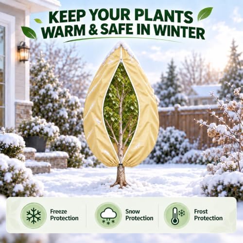 Plant Covers Freeze Protection, 2PCS 47.3''x71'' Tree Covers for Winter