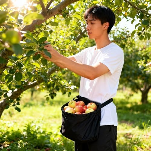 GREUS Garden Harvest Apron Heavy Duty Fruit Picking Pouch Vegetable Gathering Bag Farming Waist Pouch Canvas Tool Apron