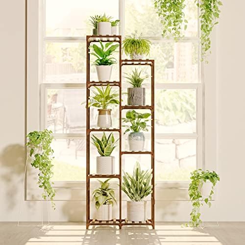 Bamworld 62 " Tall Plant Stand for Indoor Plants Outdoor Corner Plant Shelf