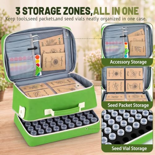 2 Layer Seed Storage Organizer Kit Large Capacity Seed Binder Bag