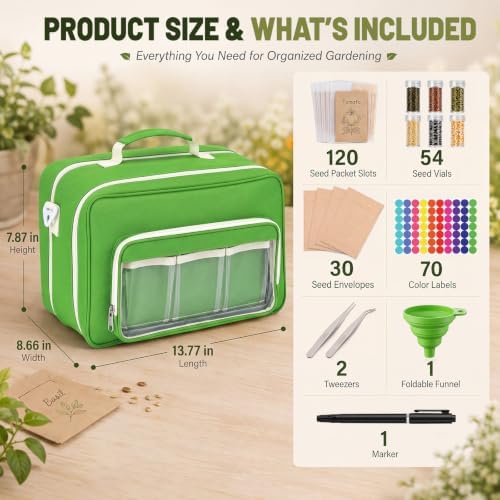 2 Layer Seed Storage Organizer Kit Large Capacity Seed Binder Bag