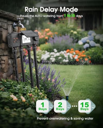 Insoma Solar Water Timer, 4 Independent Zones Hose Timer for Garden Faucet