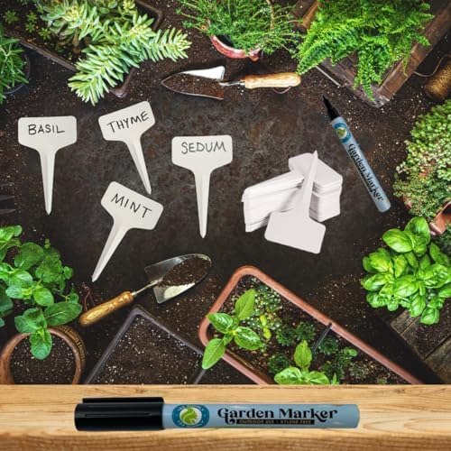 Garden Marker Pen (2 Pack) | Weather & UV Fade Resistant Black Permanent Markers for Plant Labels, Nursery Tags, Garden Tools, and Outdoor Use