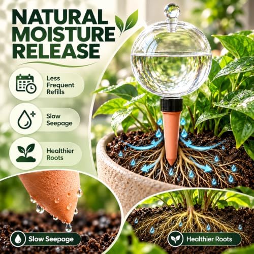 6 Pack 26 oz Extra Large Plant Self Watering Globes to 3 Weeks Watering