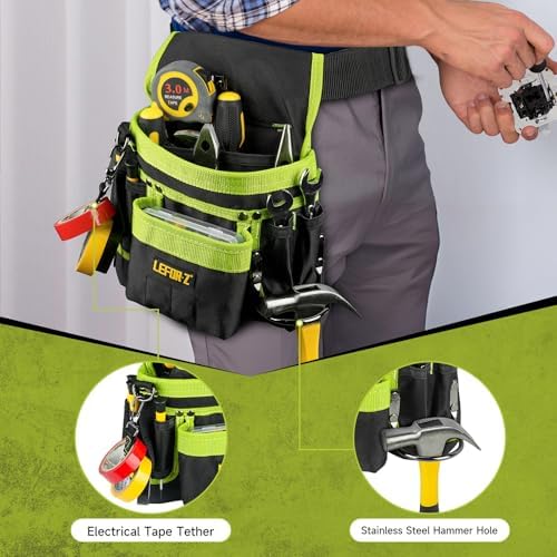 LEFOR·Z Tool Belt,14-Pockets Tool Belts for Men with Magnetic Tool Pouch