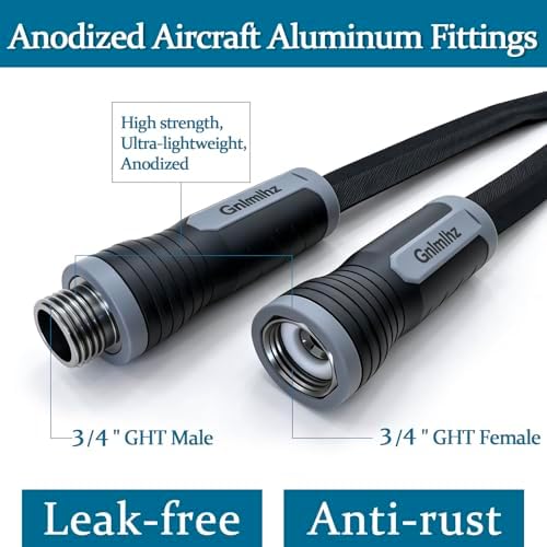 Garden Hose 75 ft, Made of TPE (BetterThan PVC/Hybrid Polymer), Lightweight yet Durable Water Hose with Ergonomic Grip, Drinking Water Safe Material, All-Weather, 3/4" GHT Fittings