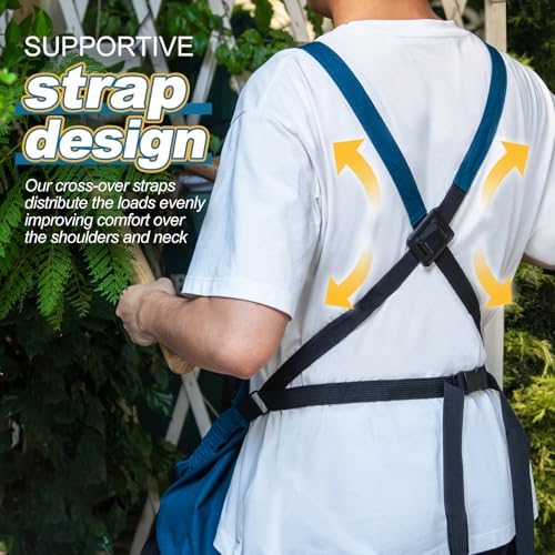 Berry&Bird Harvest Apron, Canvas Gardening Apron with Pockets and Harvesting Pouch Waterproof Harvesting Apron
