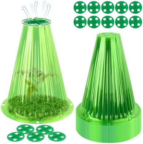 30 Pack Garden Cloches for Plants with Rotary Vent Cover Reusable