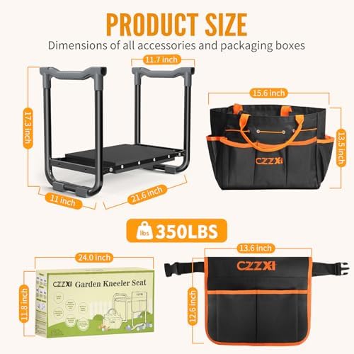 Garden Kneeler and Seat, Wider and Thicker Kneeling Pad