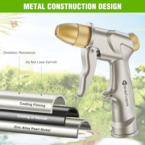 Garden Hose Nozzle Heavy Duty, Brass Water Hose Sprayer for Outdoor