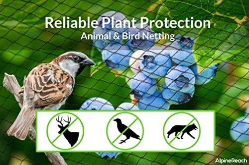 AlpineReach Garden Netting 15 x 50 ft, Black Heavy Duty Bird Net