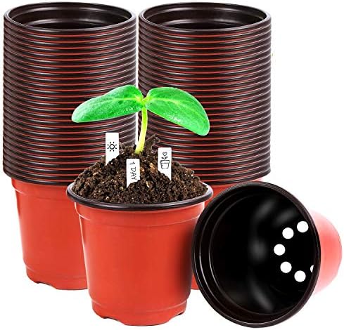 220Pcs 4 Inches Plastic Plant Nursery Pots Seed Starting Containers