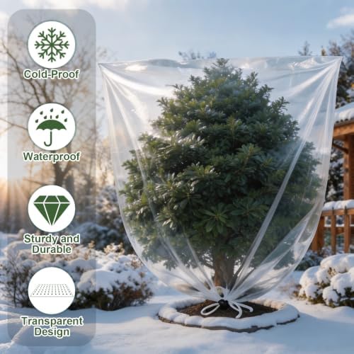 NNG 2PCS 71x83in Winter Plant Covers Freeze Protection with Drawstring