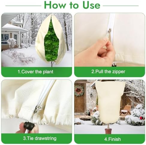 Winter Plant Covers Freeze Protection, 47×71 in Frost Cloth Blankets