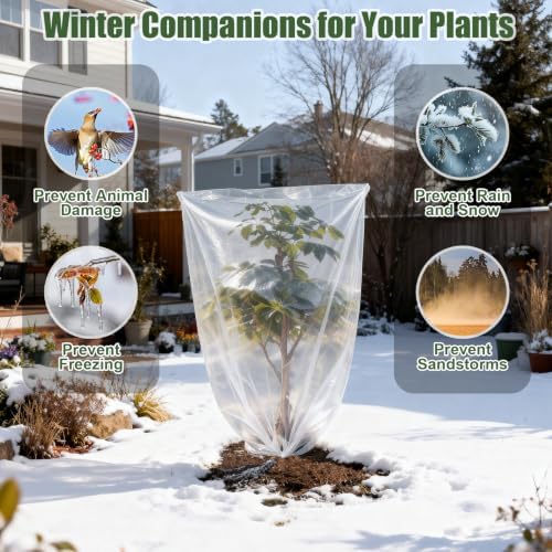 NNG 4PCS 59x39.4in Winter Plant Covers Freeze Protection with Drawstring