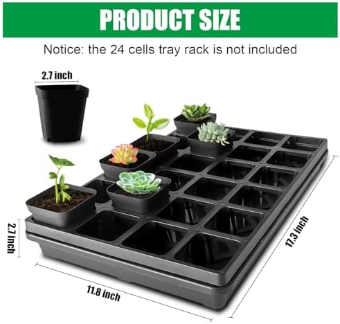 RooTrimmer 5 Pack Nursery Potting Tray, Carrying and Holding Plant Tray for Seeds Starting Pot, Collecting Drainage Water(Black)