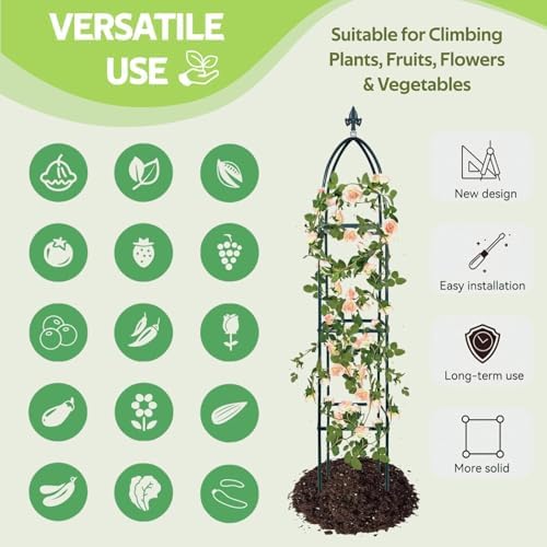 100% Garden Trellis Metal Obelisk Trellis for Climbing Plants Outdoor